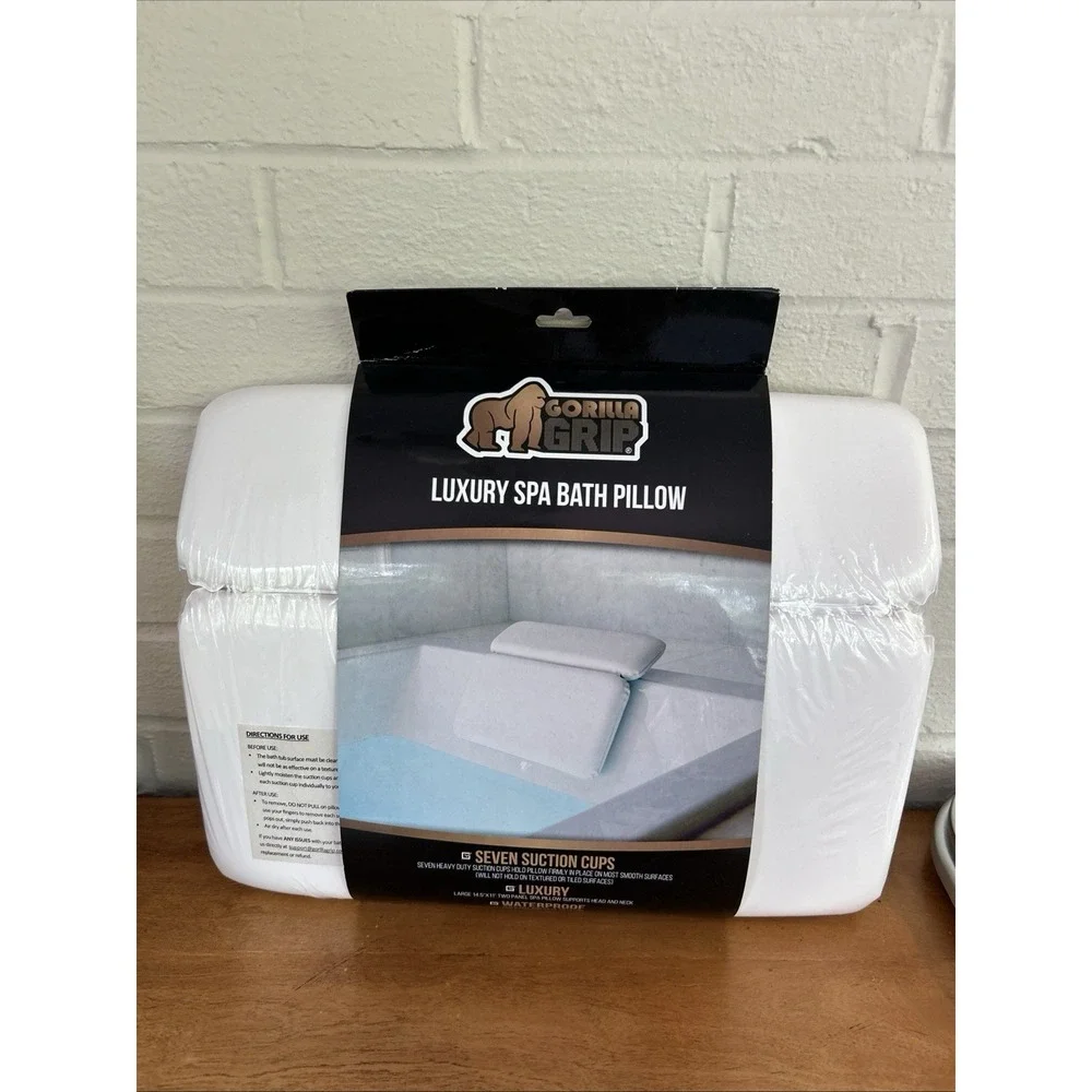Gorilla Grip Original Spa Bath Pillow w/Powerful Gripping Technology NIP